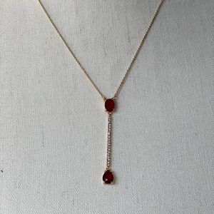 Ralph Lauren gold-Tone Pavé & crystal Stone Lariat Necklace, 16" + 3" extender